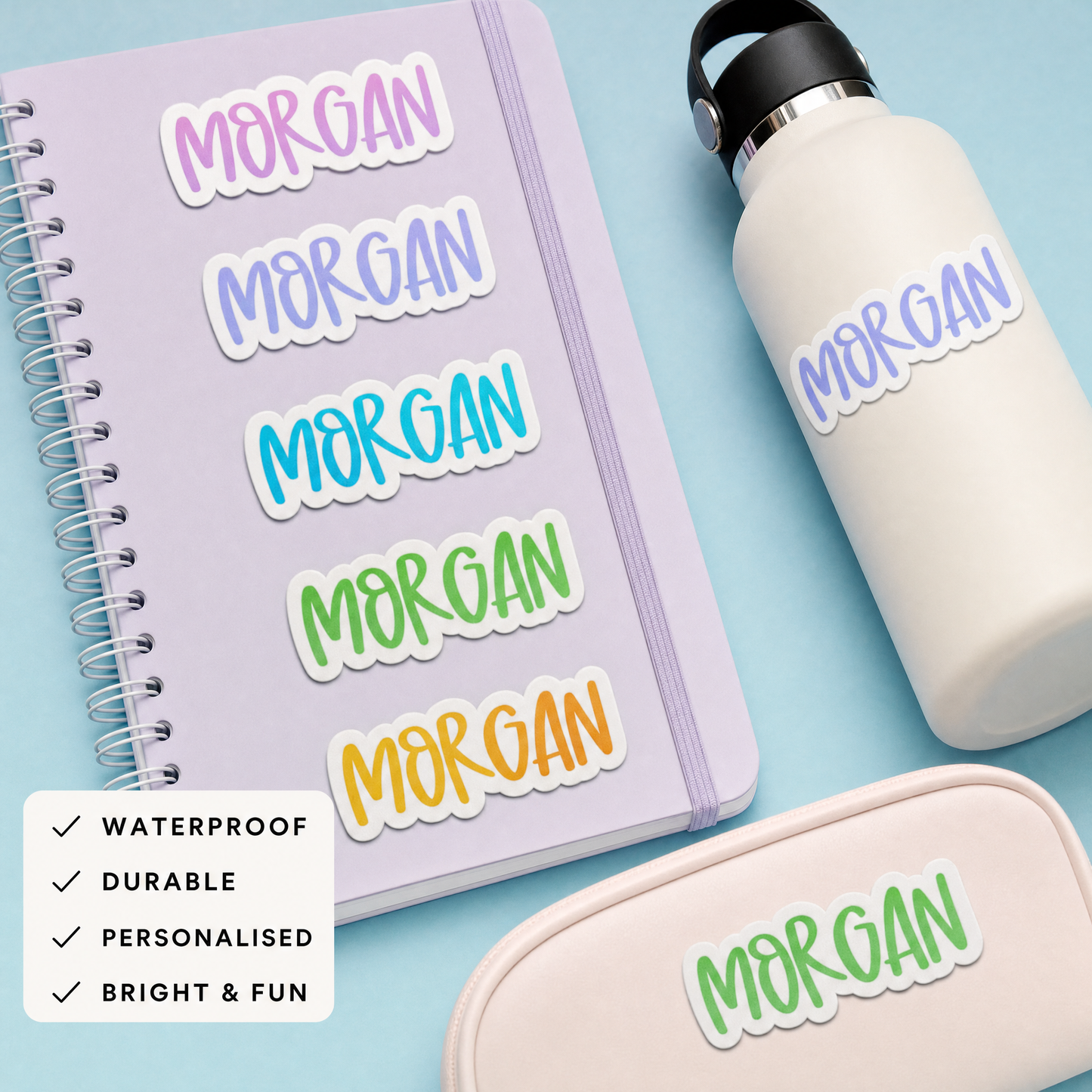 Personalized Name Stickers | Custom Bubble Name Decals