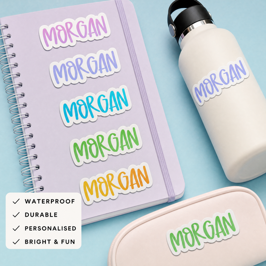 Personalized Name Stickers | Custom Bubble Name Decals