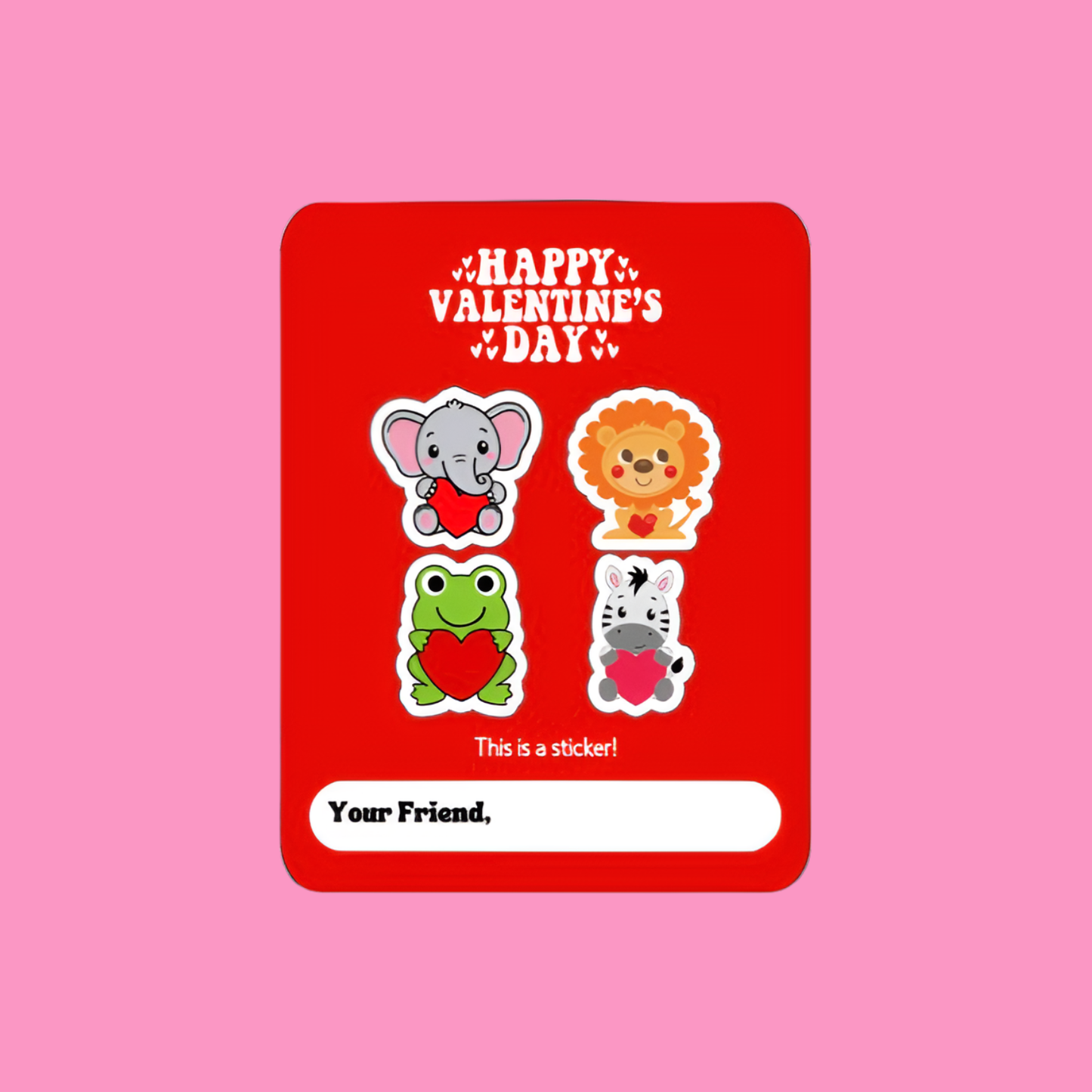 Valentine's Day Sticker Cards – Pack of 10